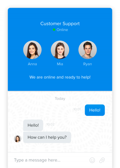 Sesión de chat en vivo con el cliente en Chaport