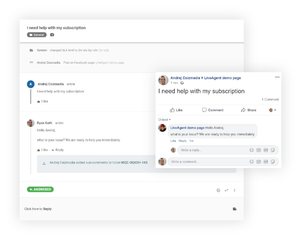 Integración de Facebook con LiveAgent
