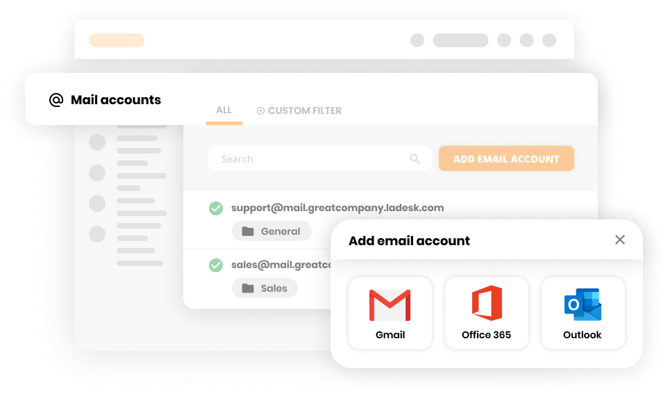 Conexión de cuentas de correo