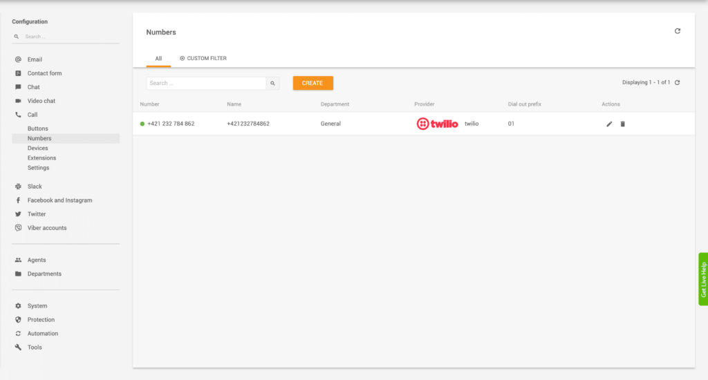 Función de devolución de llamada IVR configurada LiveAgent