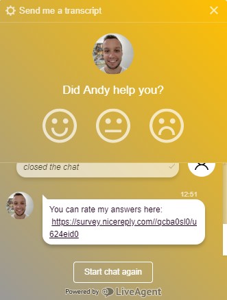 Clasificación de agente en el Live chat - LiveAgent